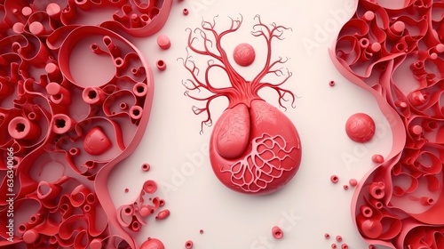 Wallpaper Mural 3D illustration mockup of the human organ system, Anatomy, Nervous, circulatory, digestive, excretory, urinary,and bone systems. Medical education concept Torontodigital.ca