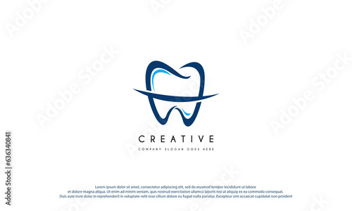 dental clinic tooth logo design vector illustration. Dental icon. Usable for Business and health care Logos, Isolated on white background