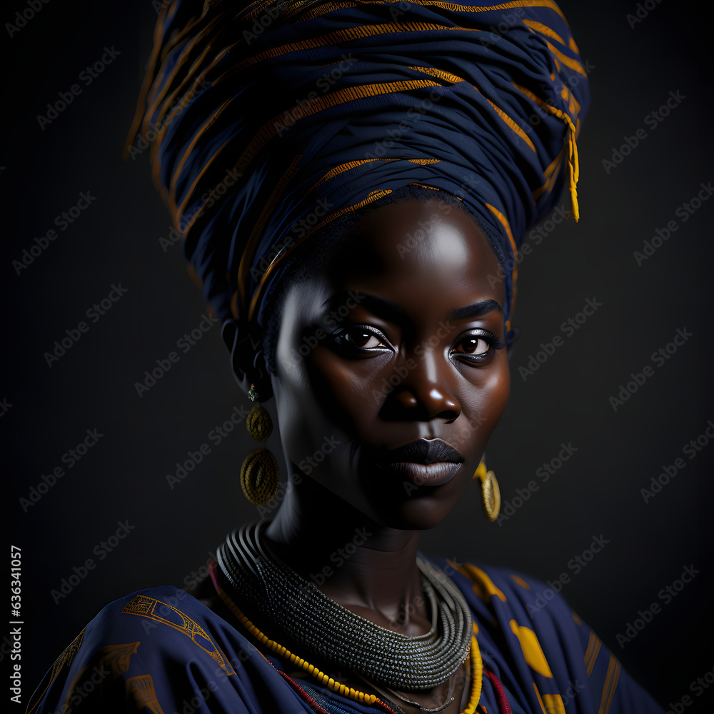 portrait of a african woman Generative AI.