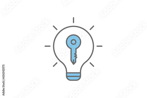 Key Idea icon. Icon related to Search Engine Optimization. suitable for web site design, app, user interfaces. flat line icon style. Simple vector design editable