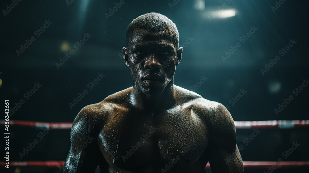 In the Arena: African American Boxer's Moment of Truth, Generative AI In the Arena: African American Boxer's Moment of Truth, Generative AI