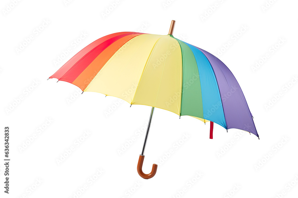 A rainbow umbrella on a white background isolated PNG A rainbow umbrella on a white background isolated PNG