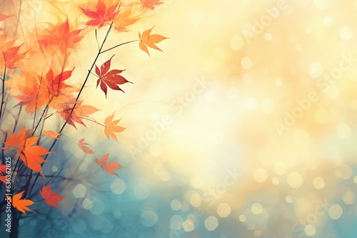 Vibrant fall foliage with soft background blur. Illustration. Generative AI