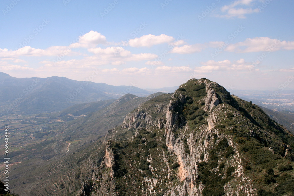 Mountain landscape with a view of the peak