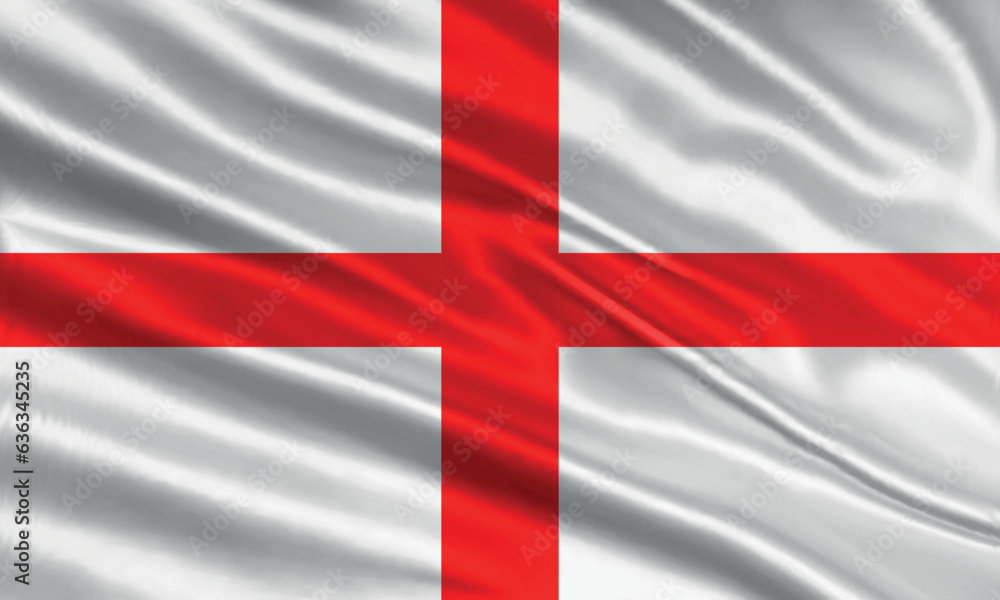 England flag design. Waving England flag made of satin or silk fabric. Vector Illustration. England flag design. Waving England flag made of satin or silk fabric. Vector Illustration.