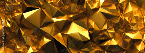 Gold metallic triangles 3D-Render Background  gold seamless geometric mesh