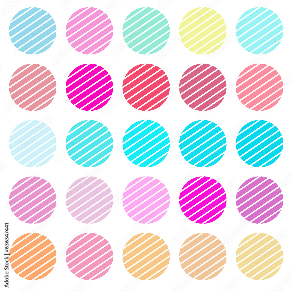 Set of circles with white lines intersecting Set of circles with white lines intersecting