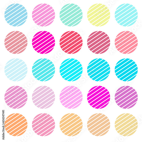 Set of circles with white lines intersecting