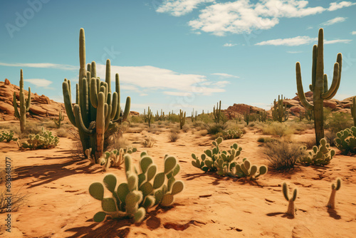 landscape of cactus in the desert