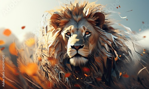 Majestic Lion Portrait in African Wildlife