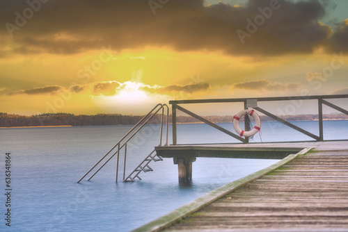 sunset over the bridge