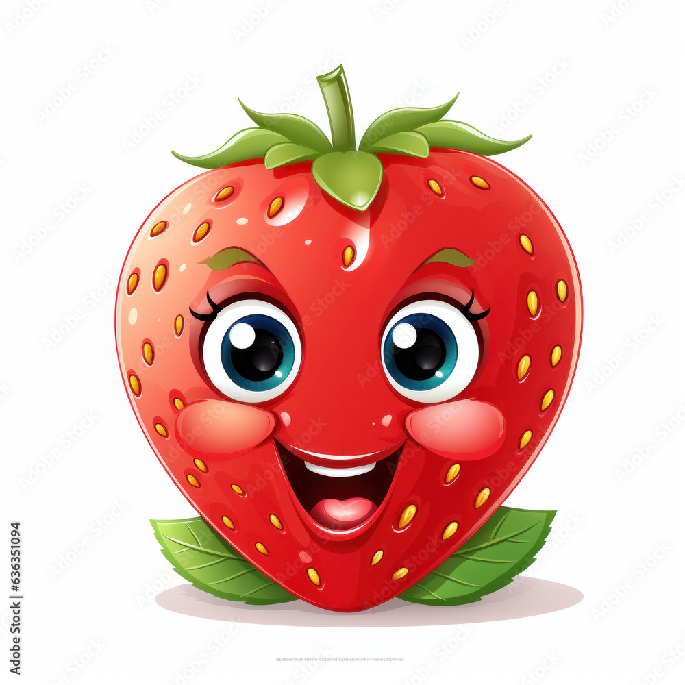 Obraz premium Happy strawberry (AI Generated) 