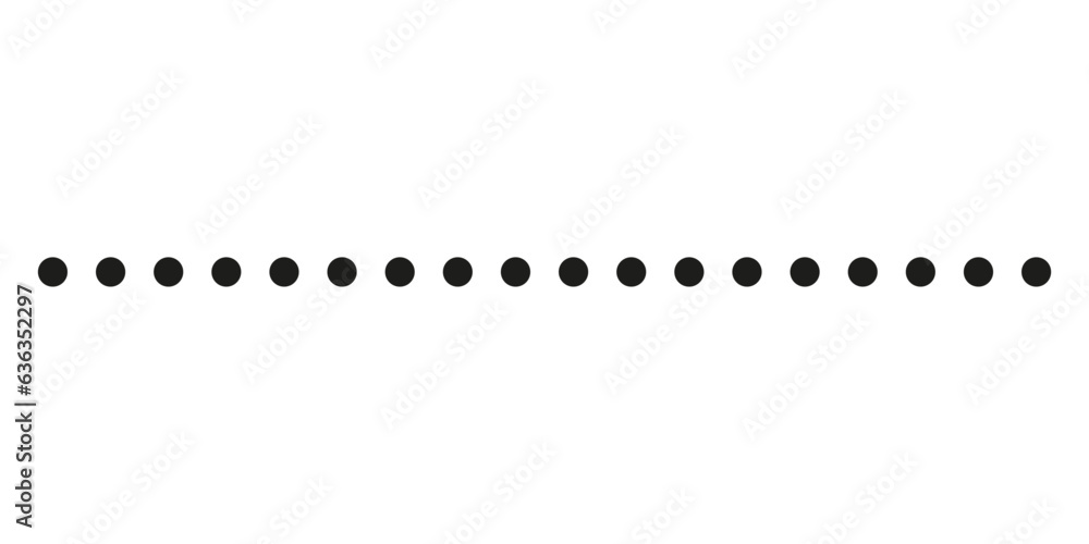 Dotted line icon vector, dotted seamless line flat geometric circle line isolated on white background. Dotted line icon vector, dotted seamless line flat geometric circle line isolated on white background.