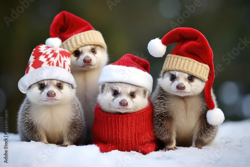 Funny Christmas animals © Veniamin Kraskov