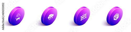 Set Isometric NFT Digital crypto art, cloud, and icon. Vector