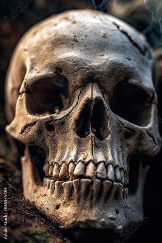 Human skull portrait. Generative Ai © ArtmediaworX