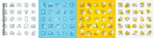 Vector icons set of Candlestick chart, Car service and Fake news line icons pack for web with Edit person, Smile chat, Fake information outline icon. Antistatic, Swipe up. Vector