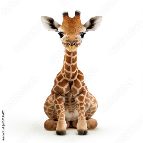 Cute cartoon giraffe illustration  AI Generated  