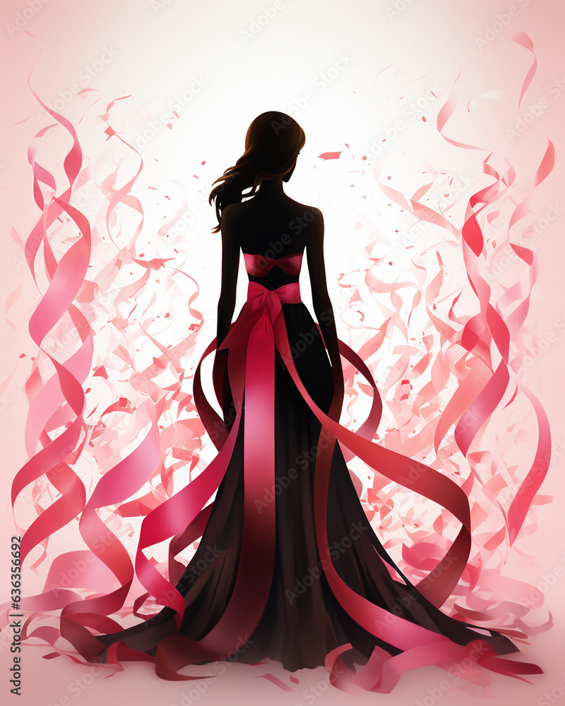 elegant silhouettes showcasing women striking powerful poses, with the ...