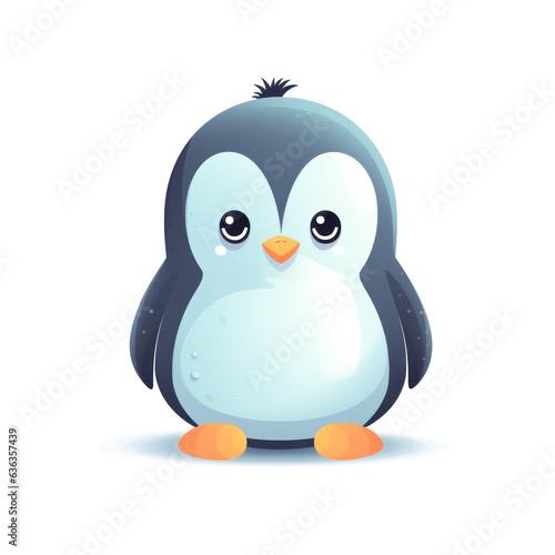 Cute cartoon pinguin illustration  AI Generated  