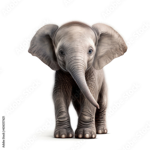 Cute cartoon elephant illustration  AI Generated  