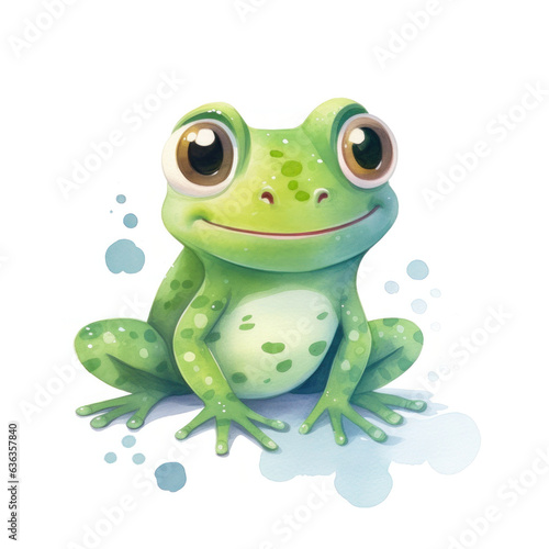 Cute cartoon frog illustration (AI Generated) 