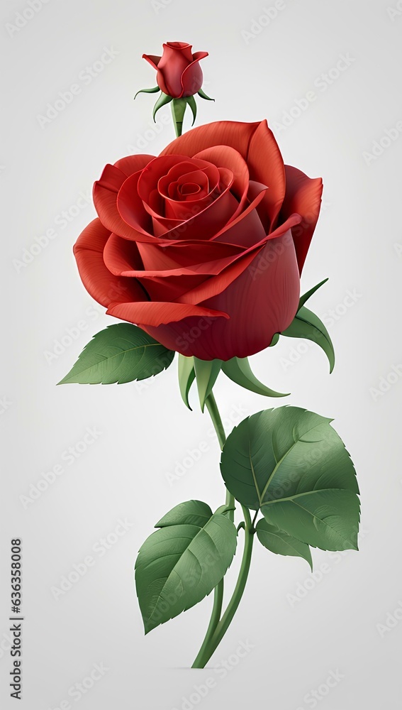 Naklejka premium red rose isolated on white background