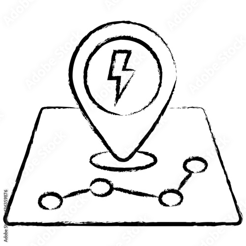 Hand drawn EV station icon