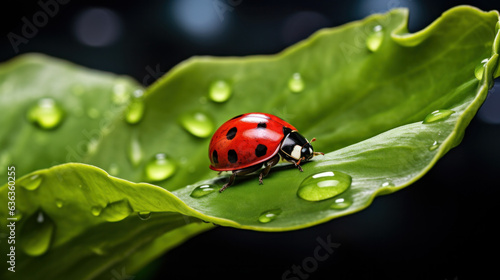 Ladybug on a leaf (AI Generated) 