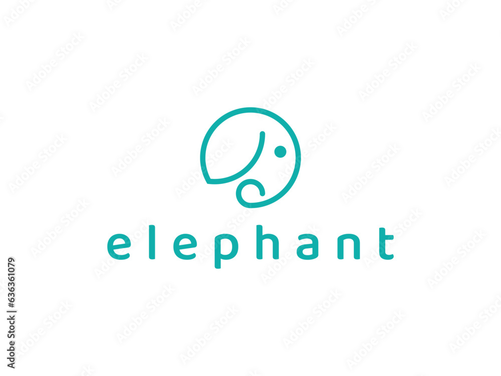 abstract minimal elephant line style logo design abstract minimal elephant line style logo design