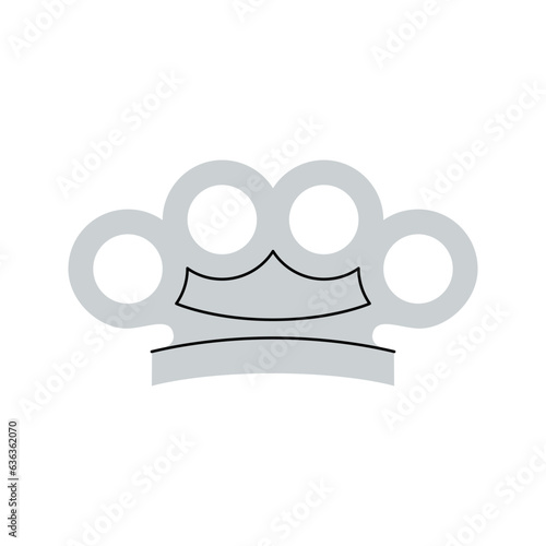 Knuckle duster. Metal brass knuckle for fist. Vector illustration.