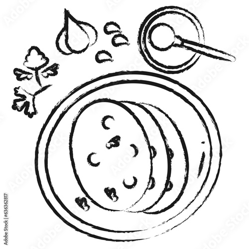 Hand drawn Naan roti icon