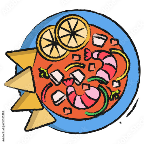 Hand drawn Ceviche icon