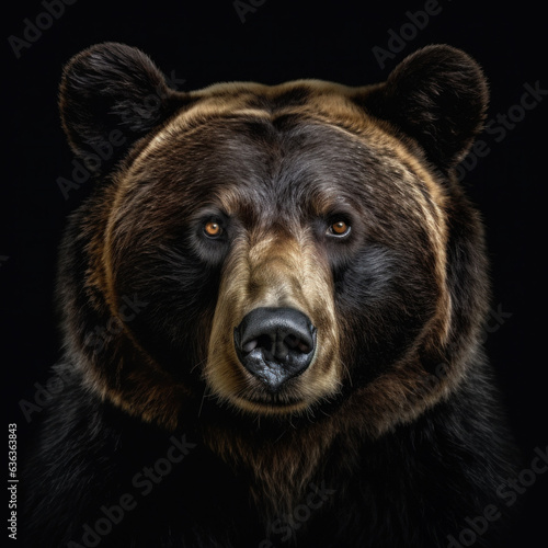 Bear in front of a black background illustration (AI Generated)
