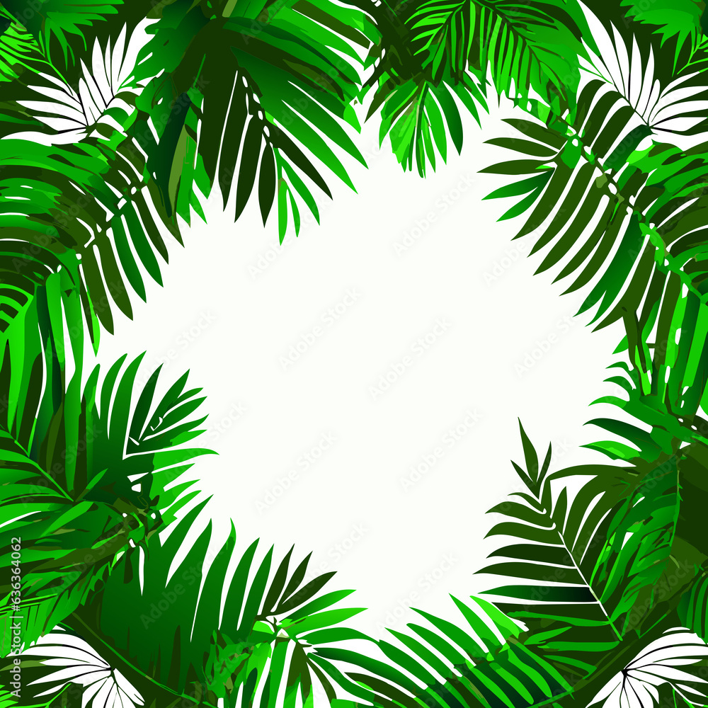Fototapeta premium Tropical background with palm leaves. for your design