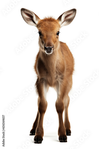 Cute little moose in front of a white background (AI Generated)  © Djomas