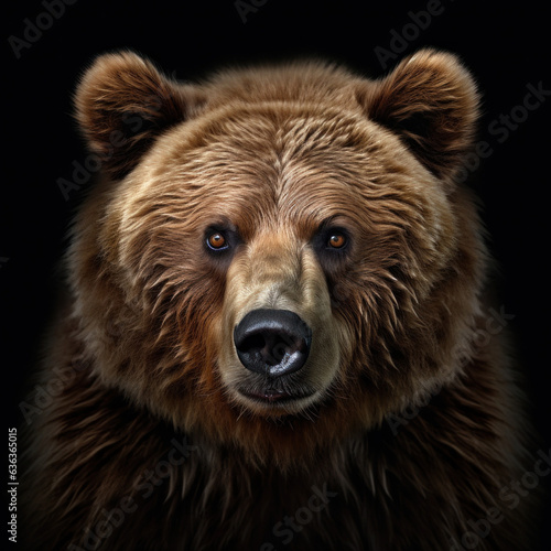 Bear in front of a black background (AI Generated)