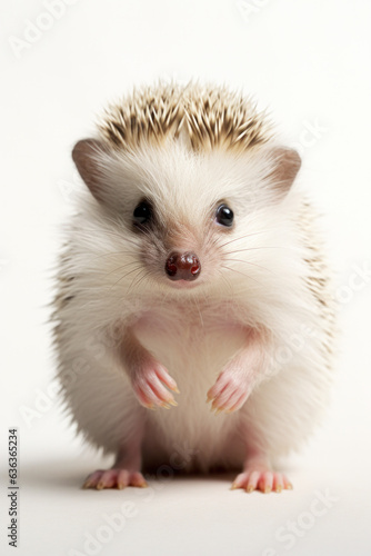 Cute hedgehog in front of a light background (AI Generated) 