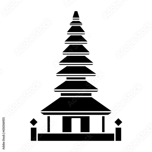 Bali temple icon vector on trendy style for design and print