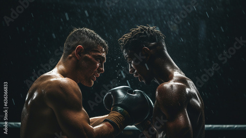 Gloved Glory: Boxers Pour Their Hearts Out, generative ai © Adolfo Perez Design