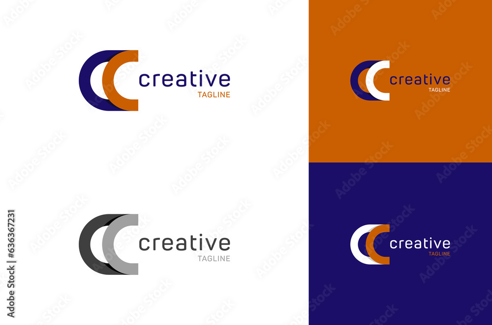 CC vector initial logo template. Letter C CC icon creative illustration monogram. CC vector initial logo template. Letter C CC icon creative illustration monogram.