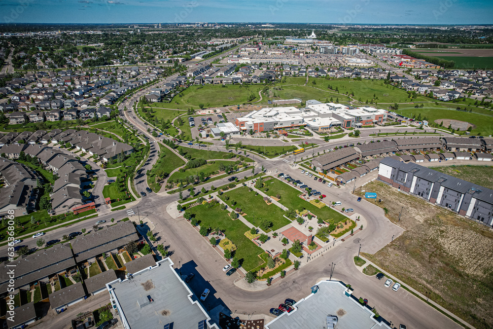Fototapeta premium Whispers of Willowgrove: Aerial Splendor, Saskatoon, Saskatchewan