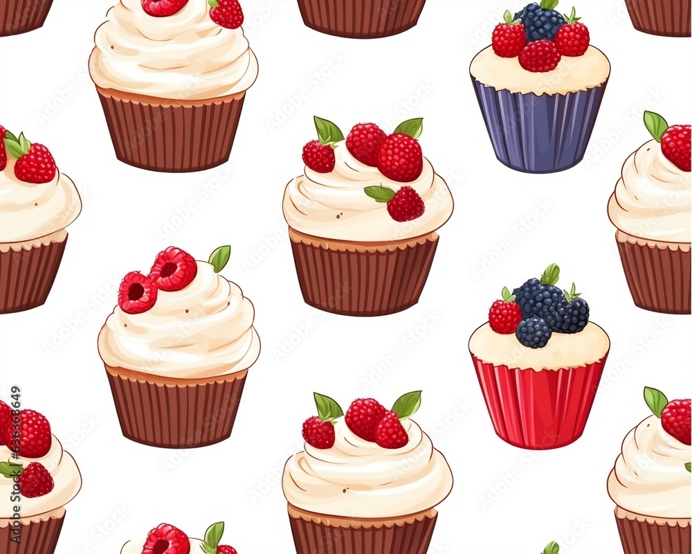 Seamless Pattern Cup cake Seamless Pattern Cup cake
