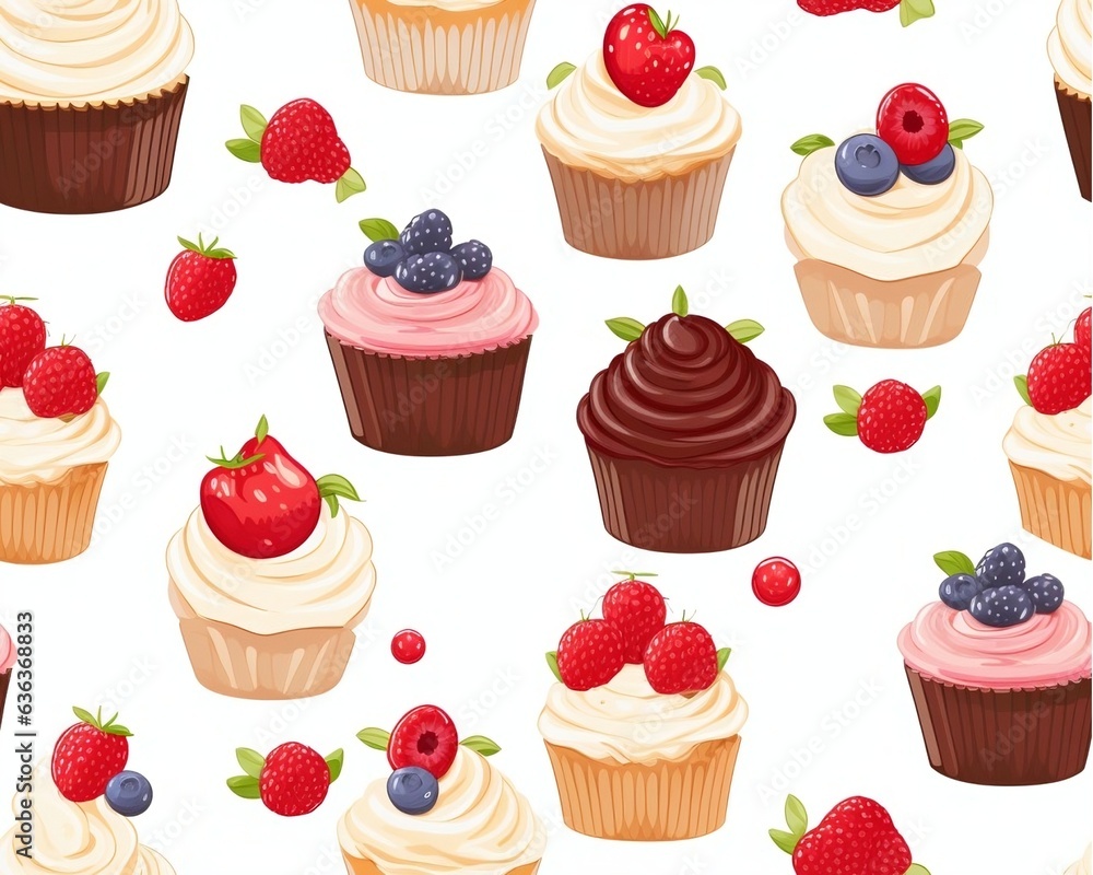 Seamless Pattern Cup cake Seamless Pattern Cup cake