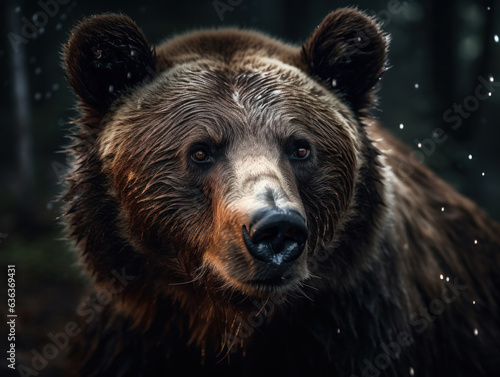 Bear portrait created with Generative AI technology