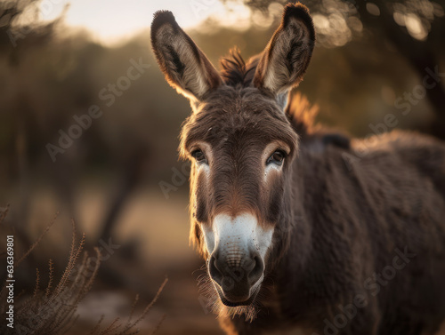 Donkey portrait created with Generative AI technology © Denis Darcraft