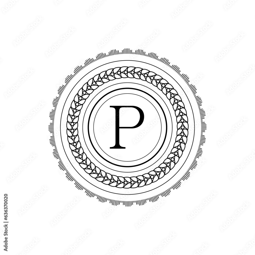 Fototapeta premium Elegant Flower Design logo Alphabet P
