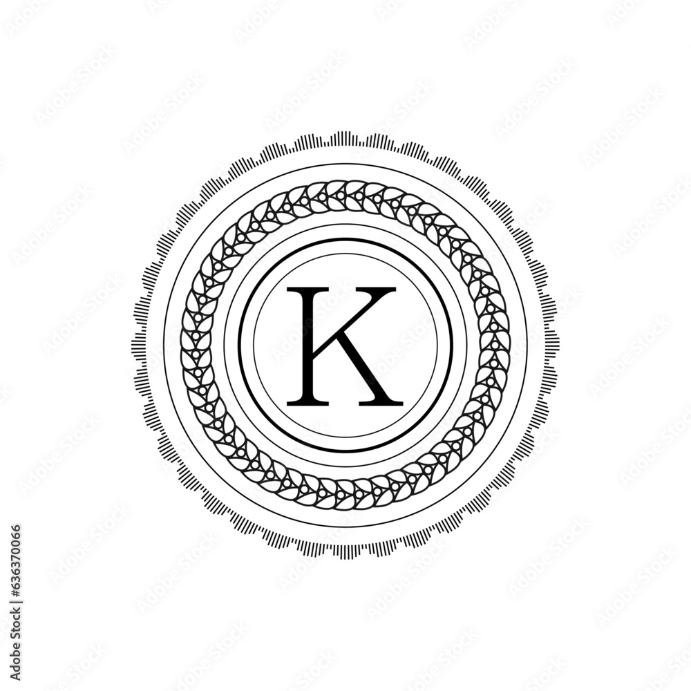 Fototapeta premium Elegant Flower Design logo Alphabet K