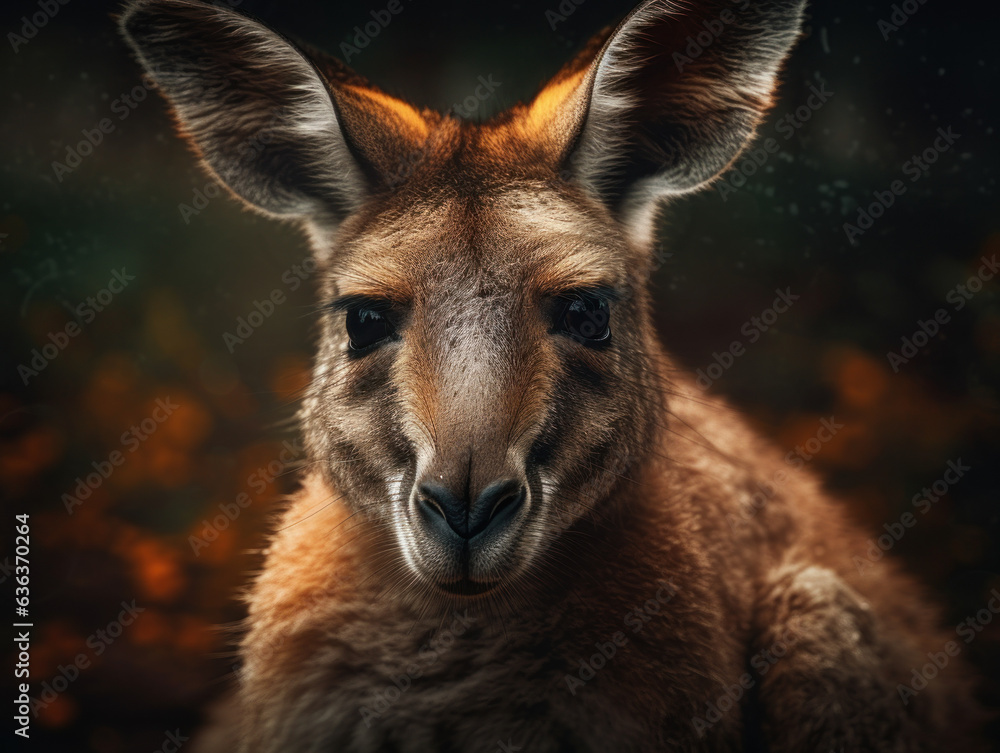 Fototapeta premium Kangaroo portrait created with Generative AI technology