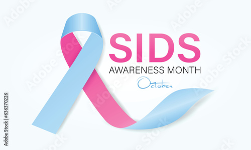 Sudden Infant death syndrome (SIDS) awareness month is observed every year in October .banner, poster, card, background design template white background 